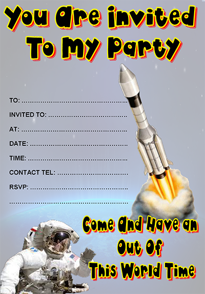 Free Astronaught Invitation
